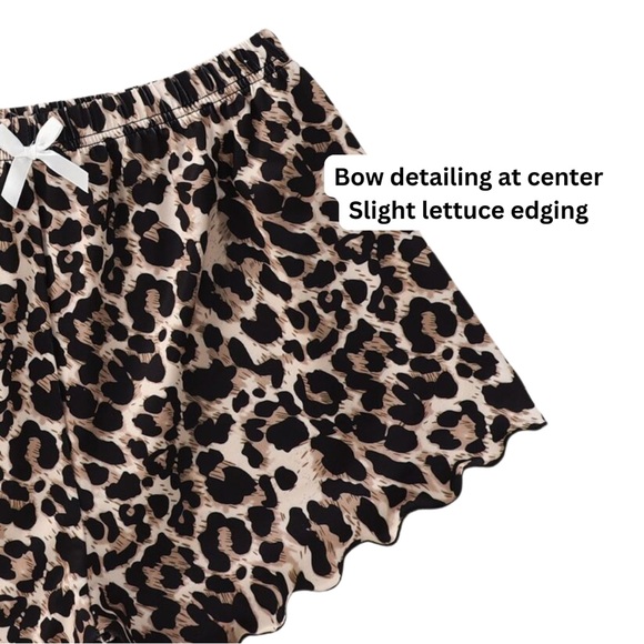 NWOT 2 piece sleep set. Leopard cheetah print shorts, black camisole, Size Sm - Picture 5 of 5